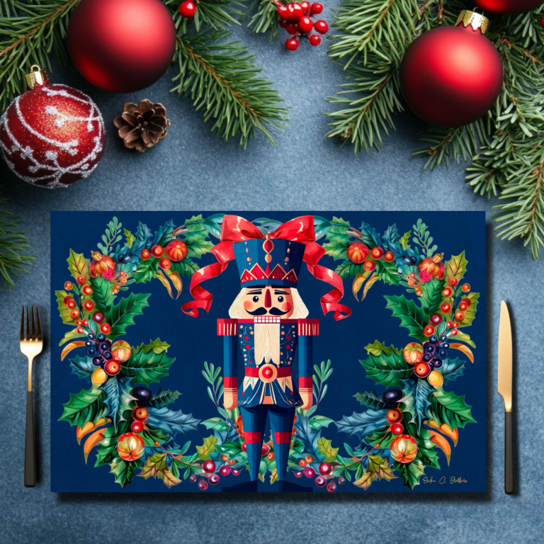 Nutcracker Blue double-sided print - 25 Paper placemats - KIKASWORKSHOP ...