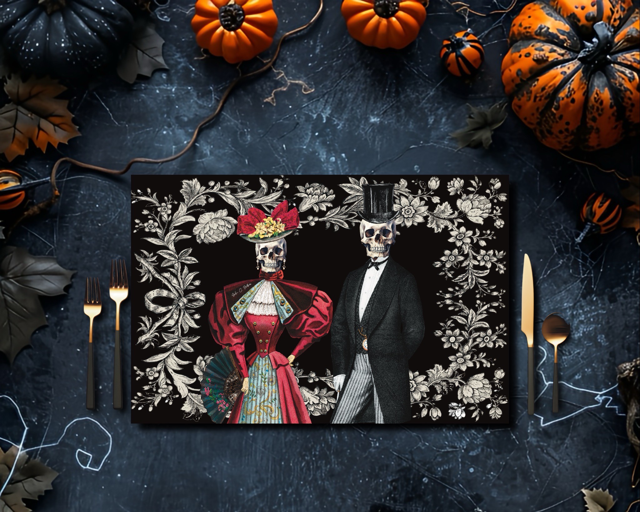 Day of the Dead 2025 paper placemats double-sided print 1