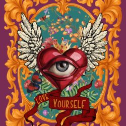 Love Yourself – A Contemporary Sacred Heart Inspired by Mexican Milagros