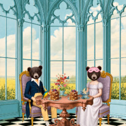 Weekend Waffles – Whimsical Bear Breakfast Art Print