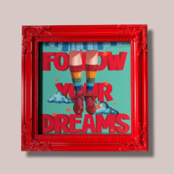 Follow Your Dreams – Colorful Framed Surreal Art Print