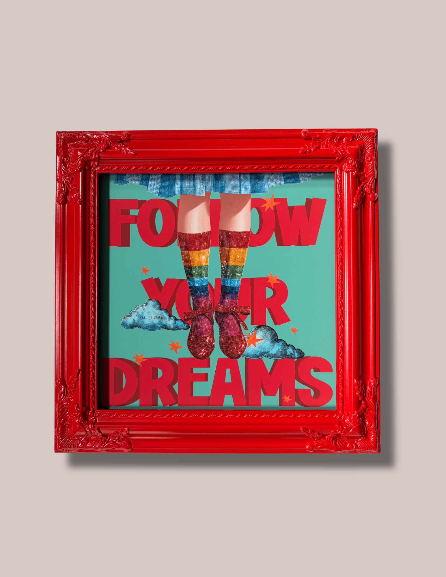 Follow Your Dreams – Colorful Framed Surreal Art Print