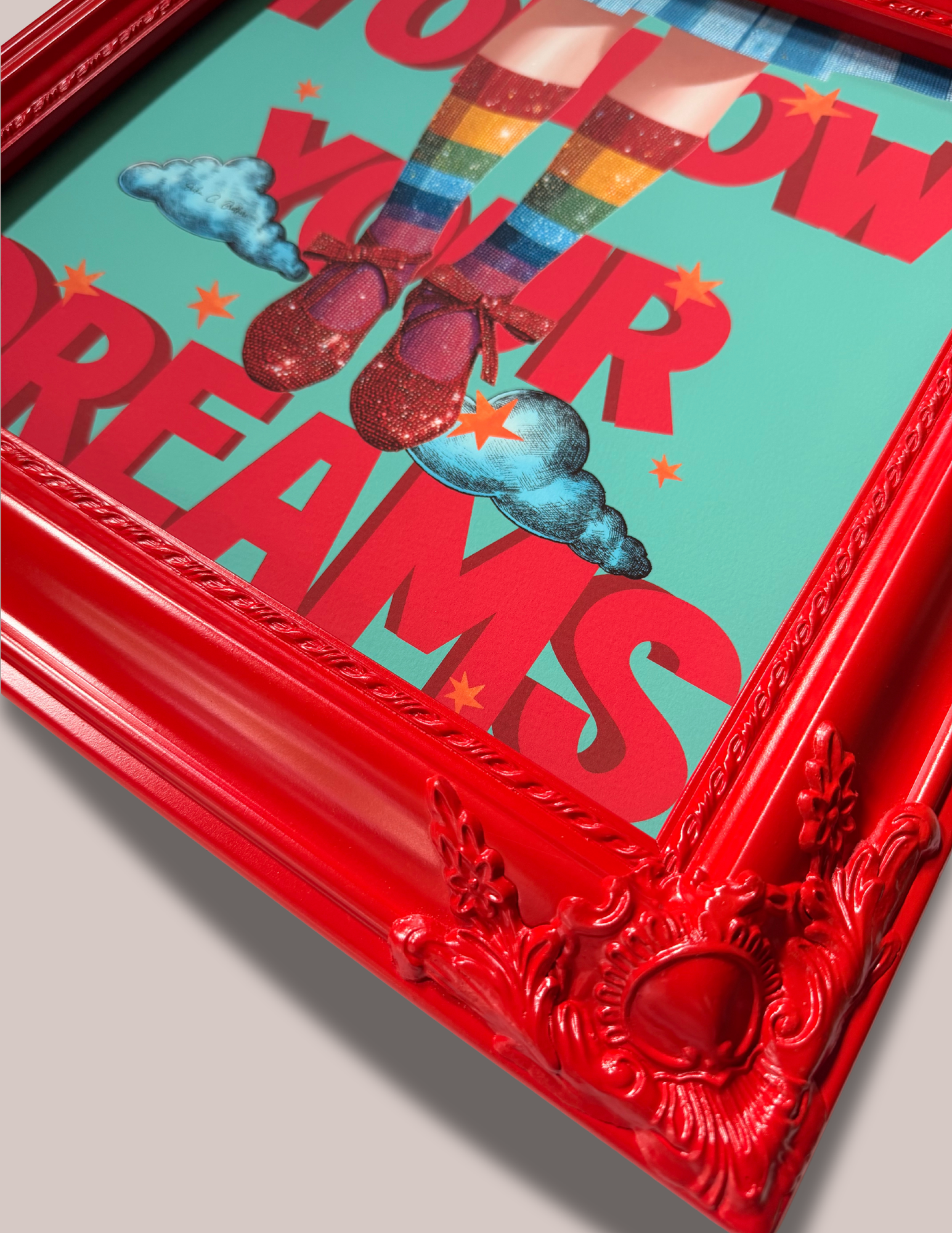Follow Your Dreams – Colorful Framed Surreal Art Print - Image 2