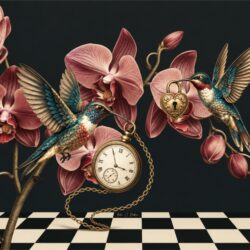 The Secret of Time, Hummingbird Surreal Art Print